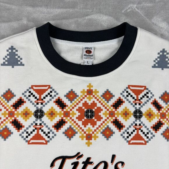 Tito's Handmade Vodka Ugly Christmas Party Sweater Mens Size L Austin Texas EUC - Picture 3 of 9